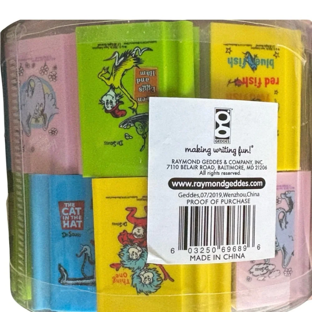 Dr. Seuss Mini Book Erasers Teachers Library Birthday Party Favors Lot of 96